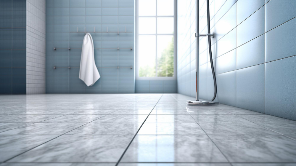 Sol avec un Douceh avec un Jolie salle de bain avec revêtement sol salle de bain antidérapant 