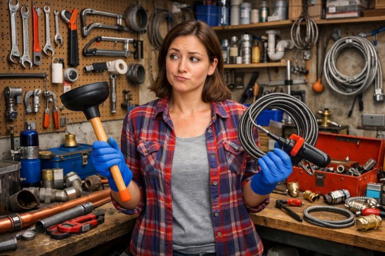 Une femmeq qui hésite entre un furet et une ventouse