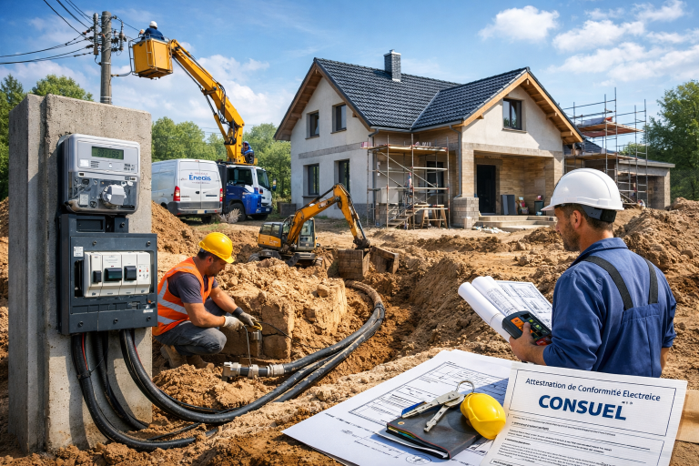 Demande de raccordement électrique maison neuve