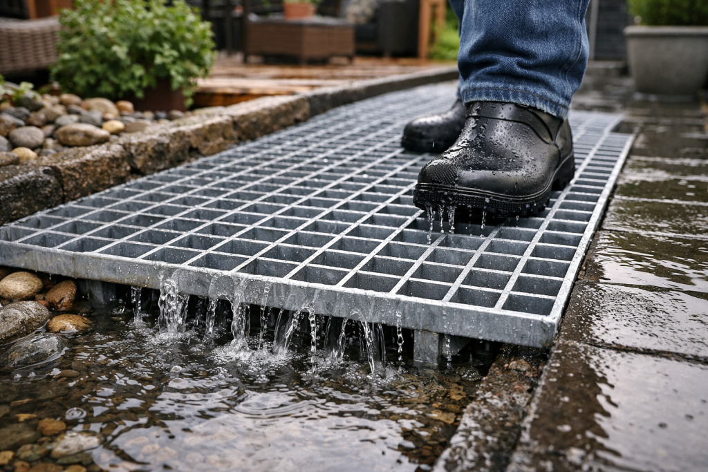 caillebotis pour le drainage