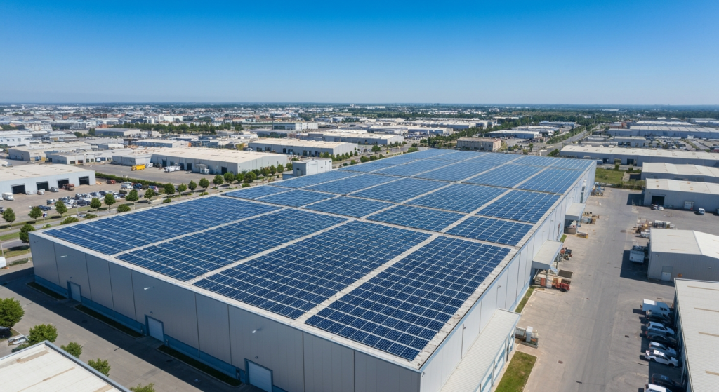 Toiture solaire industrielle