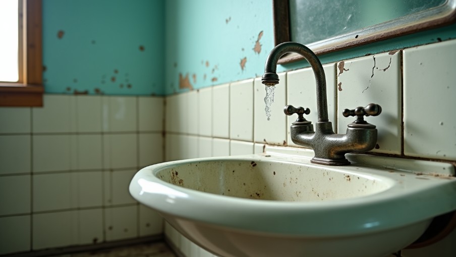 salle de bain usée